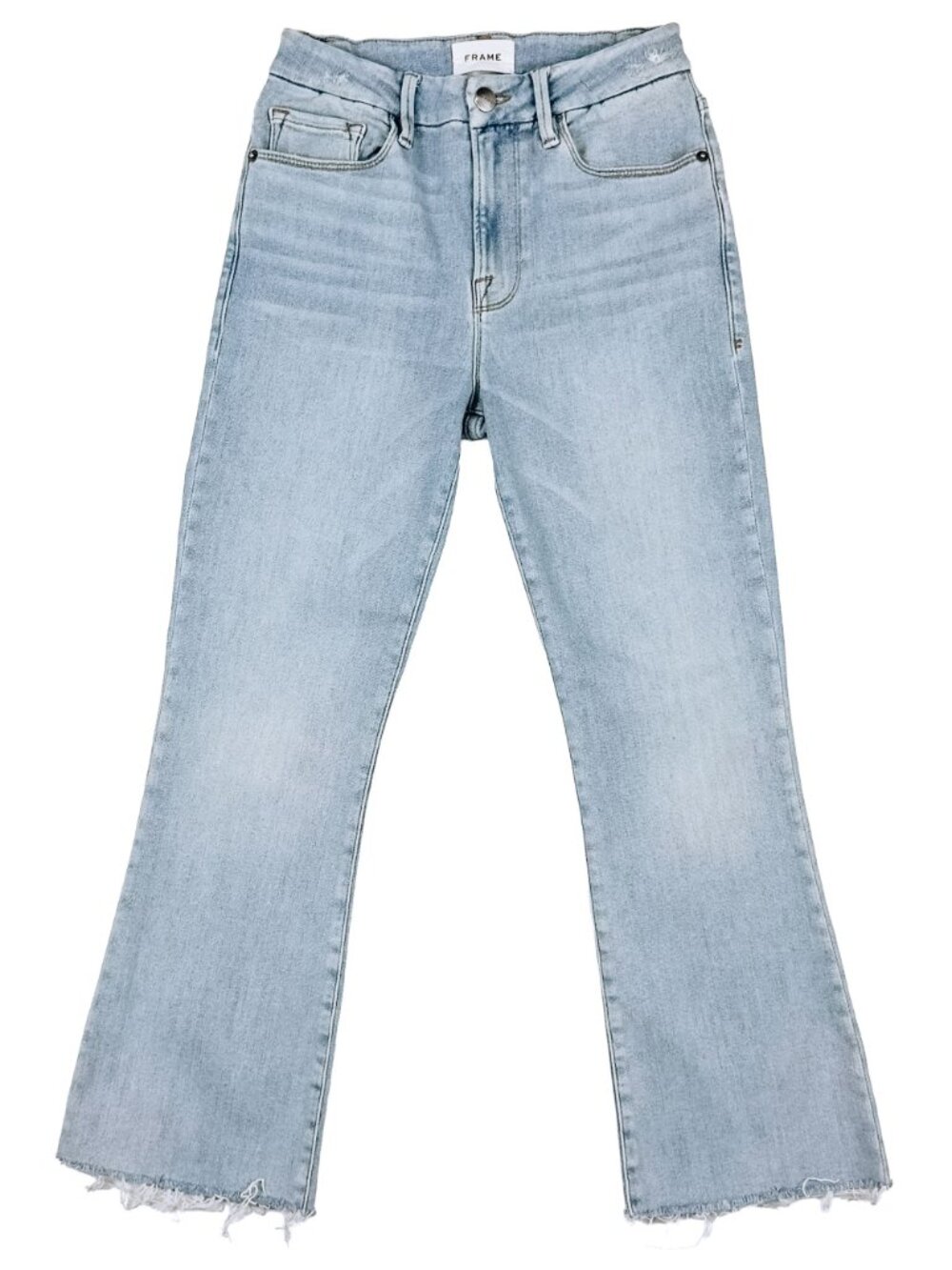 FRAME Le Crop Mini Boot Jeans 28 Alemany Road Light Wash LCMBRA801 - Picture 14 of 15